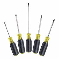 KLEIN TOOLS Screwdriver Set: 1-10 Pieces, 5 Pieces, Cabinet/Phillips Tip, 12 1/2 in Overall Lg (MPN 85445). Key specifications — attr1205274: KLEIN TOOLS; attr1205269: 3/16 in.