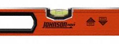 JOHNSON LEVEL HD Aluminum Box Level: Level & Plumb, Box, Cushioned, Cushioned, 24 in Overall Lg, 0 (MPN 9850-2400). Key specifications — attr934734: 9850-2400; attr934735: JOHNSON LEVEL; attr939796: Acrylic; attr983962: Aluminum; attr939959: Top & Side Read; attr939953: Removable End Caps.