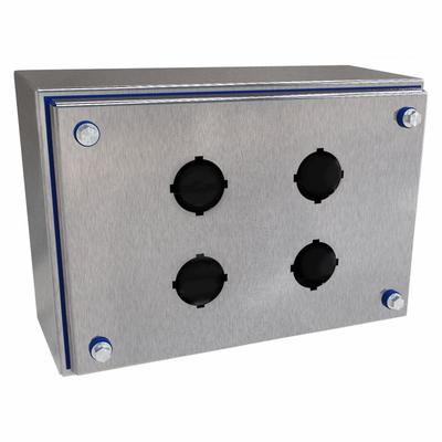 HAMMOND Push Button Enclosure: 30mm, 4 Holes, 304 Stainless Steel - Enclosures for 30mm Operators