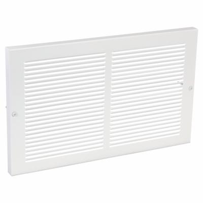 APPROVED VENDOR Return Air Grille: Louvered Grille, White, Powder Coated, Steel, 9 3/4 in H - Surface-Mount Grilles
