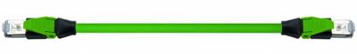 MURRELEKTRONIK Cordset: Cat5e, RJ45 Male Straight x RJ45 Male Straight, 3 m Lg, PUR, Green - RJ45 Connector to RJ45 Connector Cordsets
