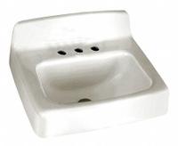 AMERICAN STANDARD Bathroom Sink: Regalyn™, White, Enameled Cast Iron, 20 in Overall Lg, Widespread (MPN 4869008.020). Key specifications — Series: Regalyn™; Includes: Front Overflow, Soap Depression, Wall Hanger; Color: White; Brand: AMERICAN STANDARD; Sink Type: Bathroom; Material: Enameled Cast Iron; Sink Material: Cast Iron.