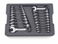 GEARWRENCH Box End Wrench Set: Alloy Steel, Chrome, 20 Tools, 12-Point Box End, Tray (MPN 81903). Key specifications — attr309408: Alloy Steel; attr309397: Chrome; attr309399: No; attr309390: Tray; attr309387: 3/8 in to 15/16 in; 10 mm to 19 mm; attr324925: GEARWRENCH.
