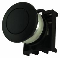 EATON Mushroom Head Push Button: Black, 22 mm Mounting Size, Metallic, Momentary (MPN M22M-DP-S). Key specifications — Brand: EATON; Action: Momentary; Series: M22; Push Button Material Type: Metallic.