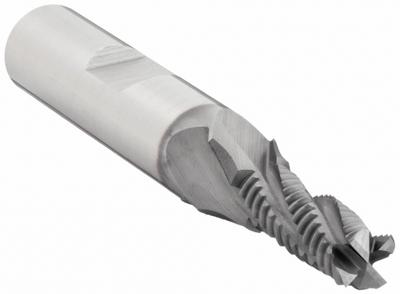 CLEVELAND Roughing End Mill: Cobalt, TiCN Coated, 4 Flute, Fine Pitch, 1/4" Mill Dia - General Purpose Cobalt Roughing End Mills