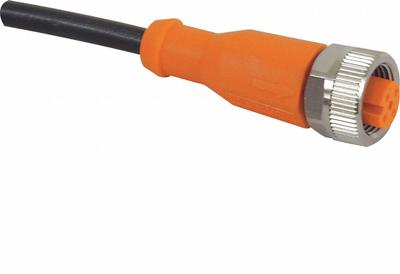 IFM Cordset: M12 Female Straight X Bare Wire, 5 Pins, Black, PUR, 5 m Cable Lg - Single-Ended Cordsets with PUR Jacket for Twisting Applications