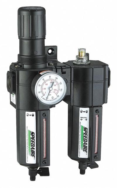 SPEEDAIRE Filter/Regulator/Lubricator: 3/8 in NPT, 118 cfm, 250 psi Max Op Pressure - Speedaire Filter, Regulator & Lubricators (FRLs)