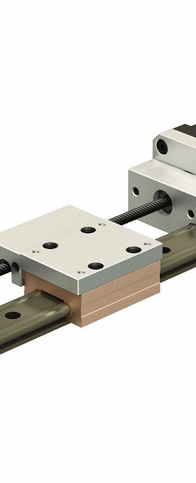 PBC LINEAR Compact Linear Actuator: 6 mm Lead Screw - PBC Linear Compact Series Gliding Surface Rail Systems