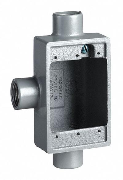 HUBBELL KILLARK Device Box: Iron, Rectangular, 1 Gangs, 3/4 in Hub Size, 18 cu in Capacity - Iron Weatherproof Electrical Boxes