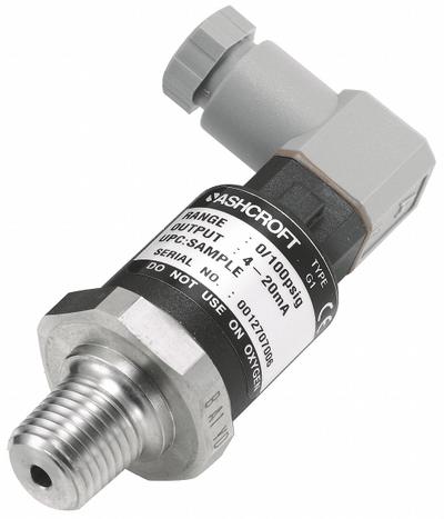 ASHCROFT Pressure Transmitter: -15 psi to 30 psi, 1 to 5V DC - Pressure Transmitters with 4-Pin Mini-DIN Connector