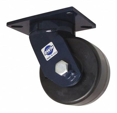 RWM Plate Caster: Swivel, Phenolic, 10 in Wheel Dia, 3 in Wheel Wd, 12 1/2 in Mounting Ht - Heavy-Duty General-Purpose Kingpinless Plate Casters