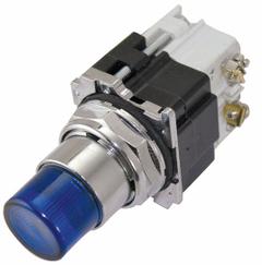EATON Illuminated Push Button: Illuminated, Extended Profile, Metallic, 30 mm, 1NO/1NC (MPN 10250T411LLD06-1). Key specifications — Brand: EATON; Action: Momentary; Series: 10250T; Push Button Material Type: Metallic.