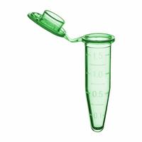 APPROVED VENDOR Microcentrifuge Tube: Microcentrifuge Tube, Polypropylene, 1.5 mL Capacity - mL (MPN C2000-G). Key specifications — Brand: APPROVED VENDOR; Graduated: Yes; Closure Color: Green; Includes: Cap; Includes Closure: Yes; Body Color: Green; Bottom Shape: Conical; Body Material: Polypropylene.