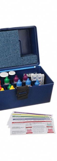 AQUAPHOENIX Water Quality Test Kit: 75 Tests, Myron L EP-10 Conductivity Meter (MPN CWTK100). Key specifications — Includes: Myron L EP-10 Conductivity Meter; Range: 1 drop = 10 or 50 ppm Alkalinity1 drop = 10 ppm Chloride1 drop =2 or 10 ppm Hardness, Total & Calcium1 drop = 50 ppm Nitrite1 drop =0.7 Phophonate7.0 to 14.0 pH; Test Parameters: Phosphonate.