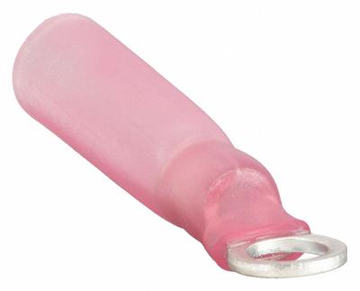 GRAINGER Ring Terminal: Red, Heat Shrink Insulation, #6 Stud Size - Insulated Ring Terminals with Heat Shrink