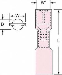 3M Wire Disconnect: Female Socket, Red, Nylon with Heat Shrink, Full Coverage, 1,000 V Max Volt (MPN MNHU18-250DFIK). Key specifications — Brand: 3M; Manufacturer Part Number: MNHU18-250DFIK.