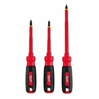 MILWAUKEE Tether Ready Insulated Screwdriver Set: 1-10 Pieces, 3 Pieces, ECX/Phillips/Slotted Tip (MPN 48-22-2202). Key specifications — attr1205274: MILWAUKEE; attr1205269: #1.
