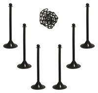 APPROVED VENDOR Barrier Post Kit: Black Chain Color, 50 ft Chain Lg, 6 Posts, Black Post Color (MPN 71003-6). Key specifications — attr981817: Black; attr981800: Black.