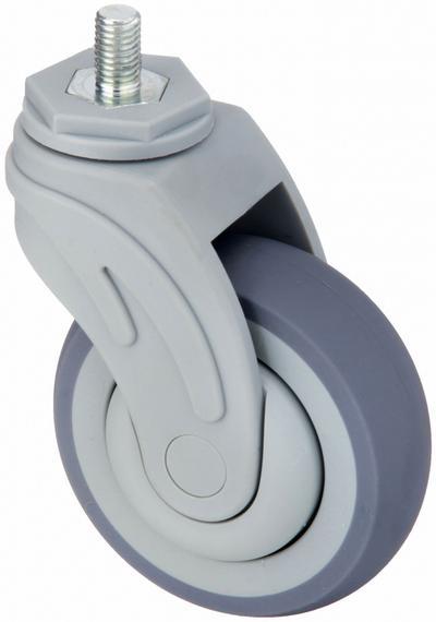 APPROVED VENDOR Stem Caster: Swivel, 5 in Wheel Dia., Inch, 1 1/4 in Wheel Wd - Single-Wheel Threaded Stem Casters for Medical Equipment
