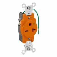 LEVITON Single Receptacle Outlet: Single, 6-20, Orange, 250V AC, 20 A, 2 Pole / 3 Wire (MPN 5461-IG)