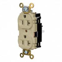 HUBBELL Receptacle: Duplex, 5-20, Ivory, 125V AC, 20 A, 2 Pole / 3 Wire (MPN HBL5362STI)