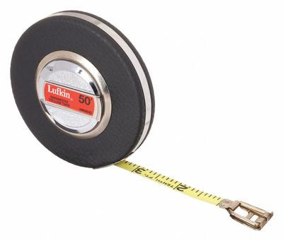 CRESCENT LUFKIN Long Tape Measure: Manual, HW223D, SAE/Engineers Scale, 50 ft, 1/100 ft - Closed-Reel Long Tape Measures