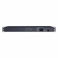 CYBER POWER Power Distribution Unit: Single-Phase, 10 Outlets, (10) NEMA 5-15R, Metered, 1 RU (MPN PDU24001). Key specifications — Plug Type: NEMA 5-15P; Brand: CYBER POWER; Phase: Single-Phase; Receptacle Type: (10) NEMA 5-15R; Mounting Location: Vertical Rack; Facing: Rear.