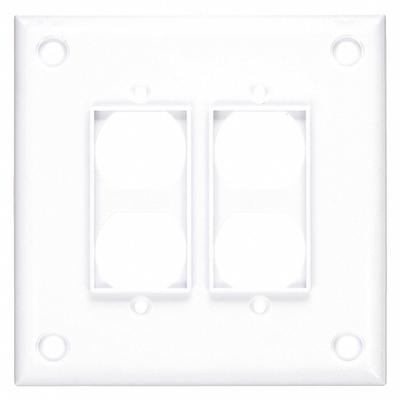 CORTECH Wall Plate: Duplex Outlet, 2 Gang, White - General Purpose Wall Plates