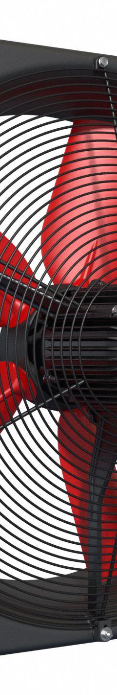 Exhaust Fan: Direct Drive, 24 in Blade, 1/2 hp, 7,660 cfm, 460V AC, 3 ph, Totally Enclosed (MPN V6D63K7M71100). Key specifications — Assembled: Assembled; Brand: MULTIFAN; Nameplate Voltage: 460V AC; Frame Material: Fiberglass; Guard Type: Intake; Method of Construction: Cast; Motor Type: 3-Phase; Motor Insulation: Class F.