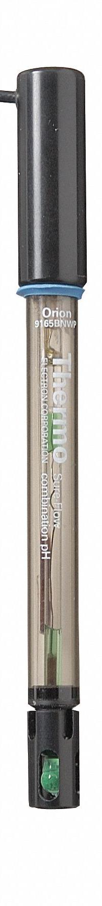 THERMO SCIENTIFIC Electrode: 9165BNWP, pH, 0 to 14 pH, Std, 1 m Cable Lg, BNC, Double/Sure-Flow. Key specifications — Manufacturer Part Number: 9165BNWP; Product Type: Electrode; Junction: Double; Connection Type: BNC; Test Parameters: pH; Tip Shape: Standard; Material: Epoxy; Range: 0 to 14 pH.