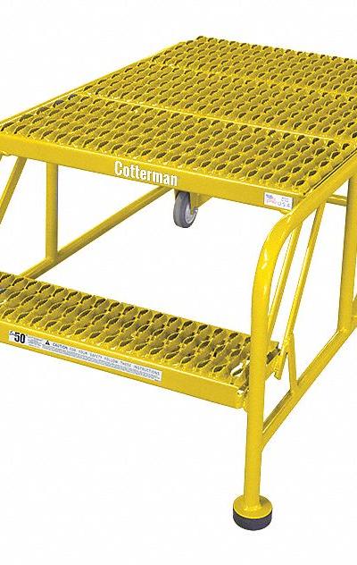COTTERMAN Work Platform: 1.7 ft Platform Ht - Tilt-&-Move Rolling Single-Access Platforms
