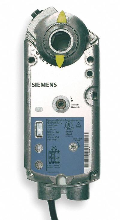 Siemens Actuator: Dampers, Proportional, Spring Return, 62 in-lb, 24V AC/DC - Fail-Safe Actuators with Spring Return