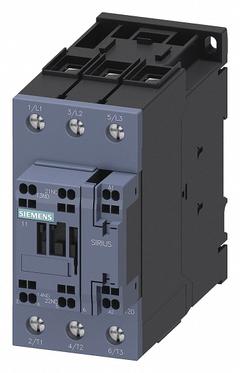 SIEMENS IEC Power Contactor: Non-Reversing, 3 Poles, 3NO Contacts, 65 A, 240V AC Coil (MPN 3RT20373AL20). Key specifications — Brand: SIEMENS; Integrated Surge Suppression: No; Wire Termination Type: Spring Loaded.