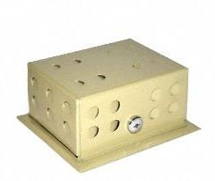 EMERSON Universal Thermostat Guard: Snap-On, Beige, Ring Base, Single Wall (MPN F29-0222). Key specifications — Base Type: Ring Base; Cover Type: Snap-On; Brand: EMERSON; Thermostat Guard Cover Color: Beige; Inside HxWxD: 4-1/2 in H x 6-5/8 in W x 3-3/8 in D; Guard Construction: Single Wall; Outside HxWxD: 8-13/32 in H x 6 in W x 3-1/2 in D.