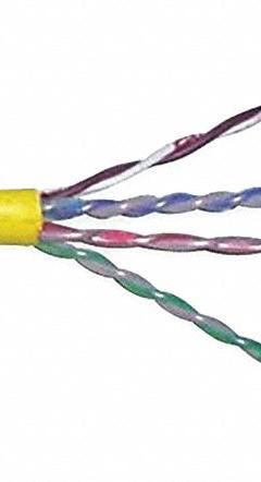 GENSPEED Category Cable: 1,000 ft Cable Lg, 23 AWG, Riser, Yellow, PVC, Enhanced, 7133902, 6, Solid. Key specifications — Conductor Gauge: 23 AWG; Jacket Material: PVC; Brand: GENSPEED; Pairs Separation: Enhanced.