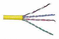 GENSPEED Category Cable: 1,000 ft Cable Lg, 23 AWG, Riser, Yellow, PVC, Enhanced, 7133902, 6, Solid. Key specifications — Conductor Gauge: 23 AWG; Jacket Material: PVC; Brand: GENSPEED; Pairs Separation: Enhanced.