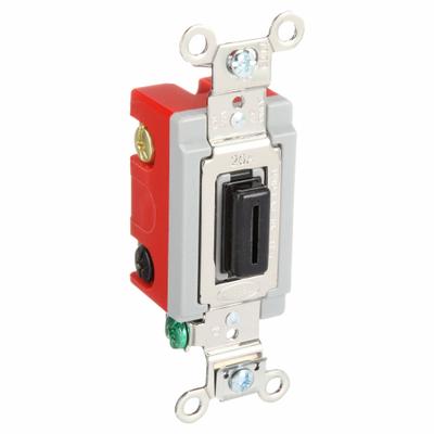 HUBBELL Wall Switch: Locking Switch, Single Pole/Double Throw, Momentary, Black - Locking Wall Switches