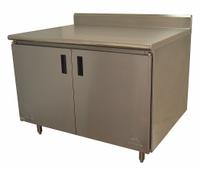 ADVANCE TABCO Cabinet Workbench: Stainless Steel, 48 in x 30 in, 500 lb Overall Load Capacity (MPN HK-SS-304). Key specifications — Assembly: Fully Assembled; Brand: ADVANCE TABCO; Included Components: Backsplash.