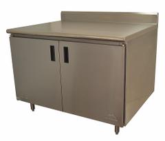 ADVANCE TABCO Cabinet Workbench: Stainless Steel, 48 in x 30 in, 500 lb Overall Load Capacity (MPN HK-SS-304). Key specifications — Assembly: Fully Assembled; Brand: ADVANCE TABCO; Included Components: Backsplash.