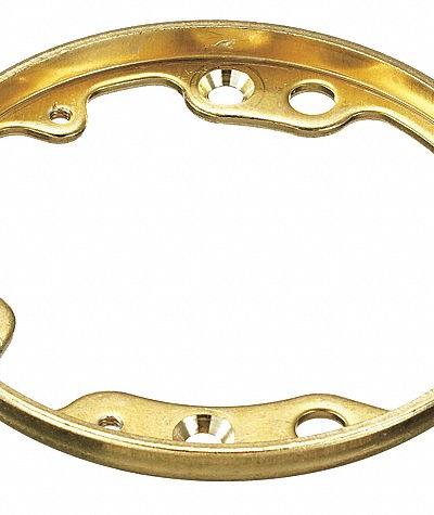 HUBBELL WIRING DEVICE-KELLEMS Cover Flange: Round, Brass, Hubbell, S5016 - Flanges and Trim Rings for Floor Boxes