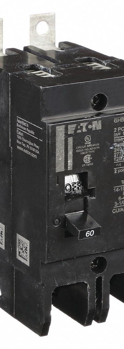 EATON Miniature Circuit Breaker: 60 A - GHB Series, Bolt-On Eaton Cutler-Hammer Miniature Circuit Breakers