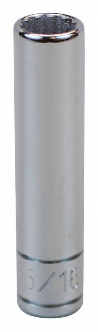 SK PROFESSIONAL TOOLS Socket: SAE, 1/4 in Drive Size, 9/32 in Socket Size, 12-Point, Deep, Chrome (MPN 44909). Key specifications — attr1204417: SK PROFESSIONAL TOOLS; attr1204392: Chrome.