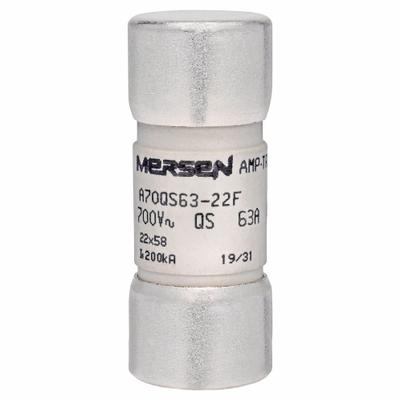 MERSEN Semiconductor Fuse: A70QS Series, 63 A, 700 V AC, 700 V DC DC Volt Rating - Fast-Acting Bolt-On Fuses