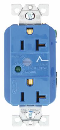 BRYANT Receptacle: Duplex, 5-20, Blue, 125V AC, 20 A, 2 Pole / 3 Wire (MPN SP53A)