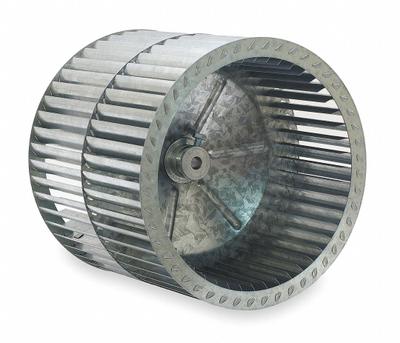 Dayton Blower Wheel: Forward-Curved, 9 7/16 in Dia, 9 1/2 in W, CCW Hub End, Steel Wheel - Dual-Inlet Forward-Curved Blower Wheels