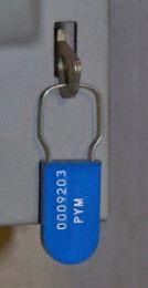 TYDENBROOKS Padlock Seals: Blue, Plastic, 8 lb Breaking Strength, 1 5/8 in Lock Lg, 1,000 PK (MPN 6170000-3). Key specifications — Brand: TYDENBROOKS; Marking Color: Black; Marking Included: Numbers; Marking Message: Sealed; Marking Numbering: Sequential; Lock Material: Plastic.