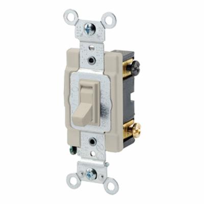 LEVITON Toggle Framed 4-Way, 15 Amp: Toggle Switch, 4-Way, Maintained, Ivory, 120/277V AC - Toggle Wall Switches