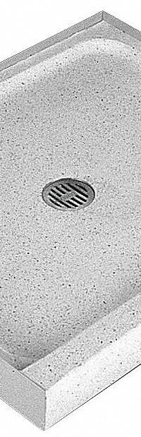 FIAT PRODUCTS Shower Floor: Rectangle, Single Threshold, Terrazzo, 32 in Overall Lg, 4 in Overall Ht (MPN 4232MFTR081). Key specifications — Material: Terrazzo; Drain Location: Center; Brand: FIAT PRODUCTS.