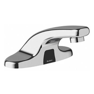 SLOAN Bathroom Sensor Faucet: Optima, Brass, Chrome Finish, Centerset, Plug-In - Centerset Sensor Bathroom Faucets