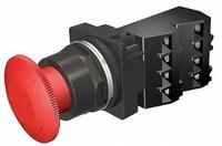 SIEMENS Mushroom Head Push Button: Non-Illuminated, Mushroom Head Profile, Non-Metallic, 30 mm, 2NC (MPN 52BR8W2G). Key specifications — Brand: SIEMENS; Action: Maintained; Series: Class 52; Terminal Connection: Pressure Plate; Push Button Material Type: Non-Metallic.